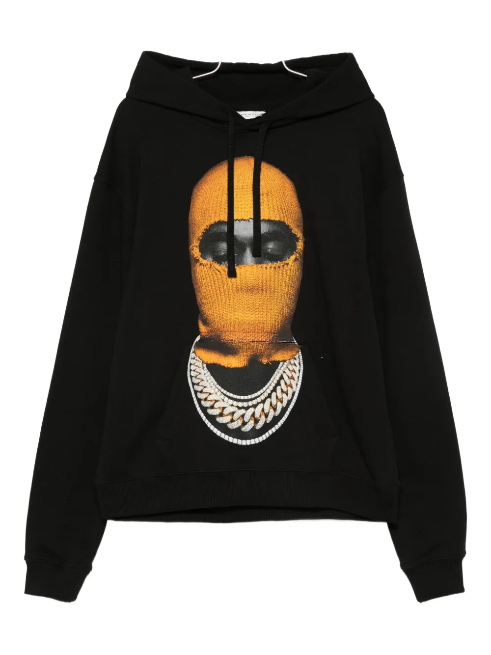 Ih Nom Uh Nit Balaclava-print Cotton Hoodie In Black