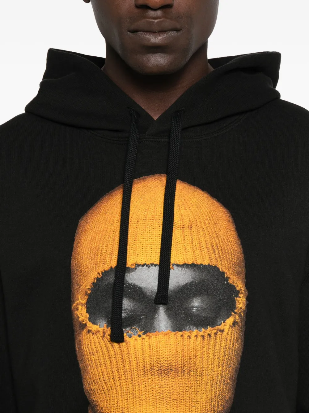 Ih Nom Uh Nit Katoenen hoodie met bivakmuts-print Zwart