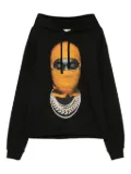 Ih Nom Uh Nit balaclava-print cotton hoodie - Black