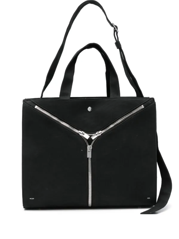 HELIOT EMIL ブラックボディバッグ HELIOT EMIL ジップディテール ハンドバッグ | ブラック | FARFETCH JP