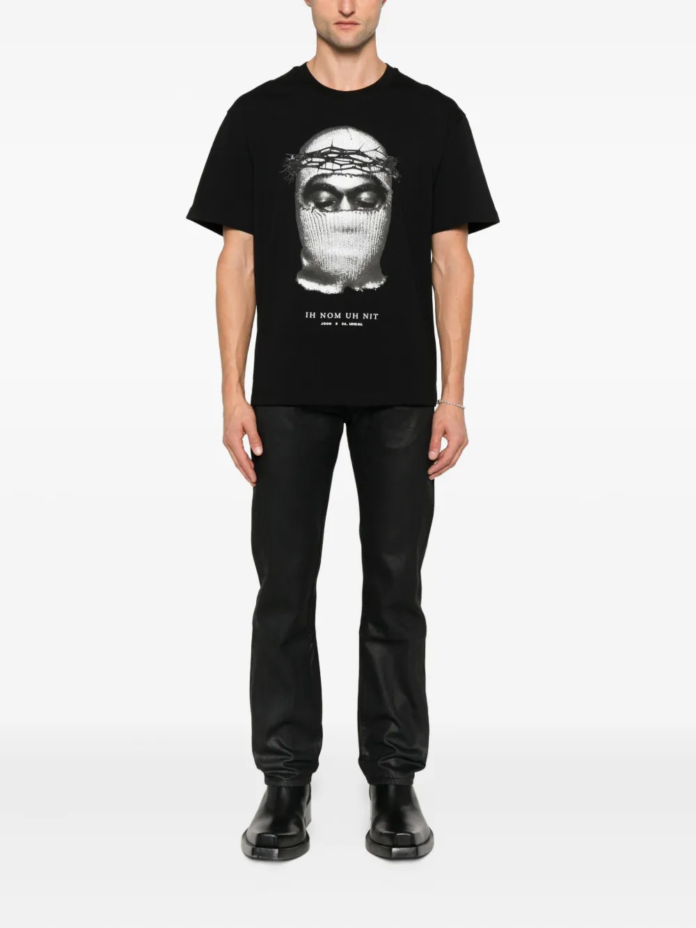 Ih Nom Uh Nit T-shirt met maskerprint Zwart
