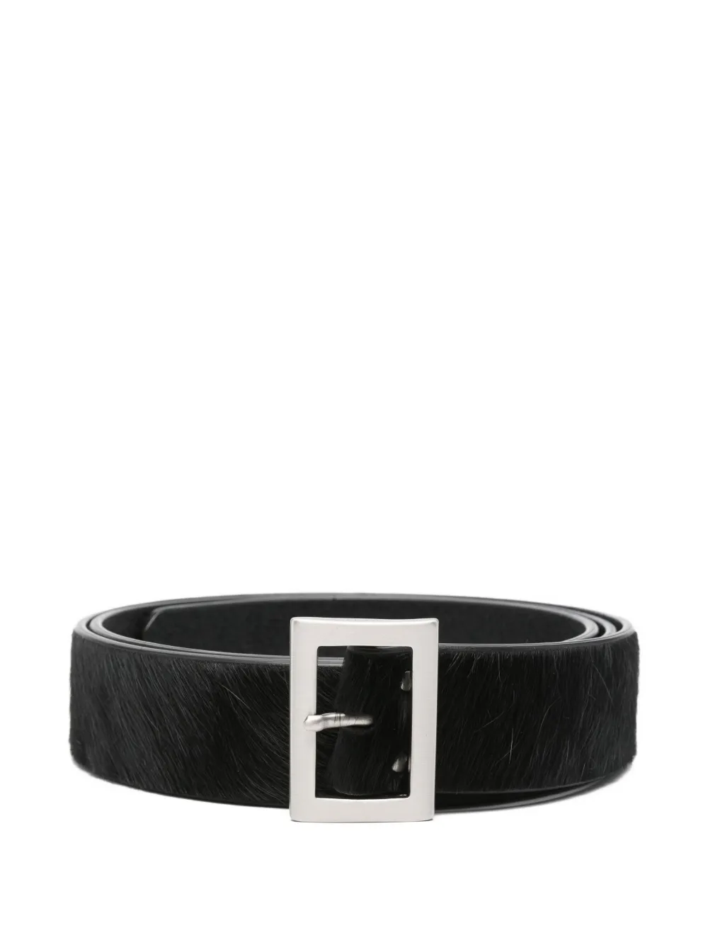 Rick Owens Riem met vierkante gesp en kalfshaar Zwart