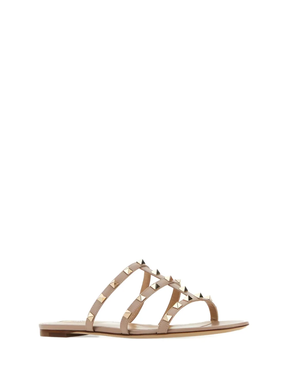 Valentino Garavani Sandalen verfraaid met rockstud Beige