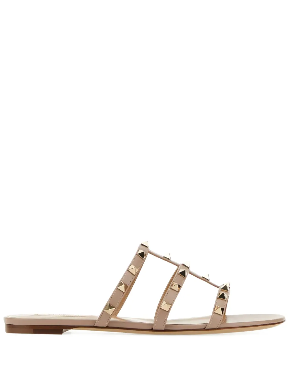 Valentino Garavani Sandalen verfraaid met rockstud Beige