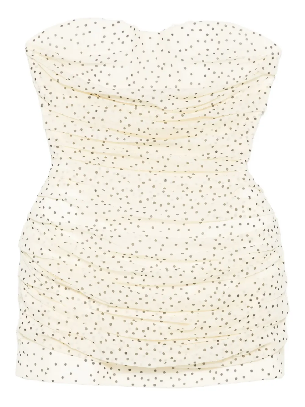 Magda Butrym polka dot-pattern ruched mini dress - ニュートラル Magda Butrym polka dot-pattern ruched mini dress - ニュートラル