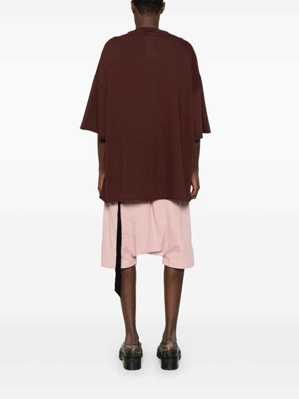 Rick Owens DRKSHDW Gerafeld T-shirt met lintdetail Rood