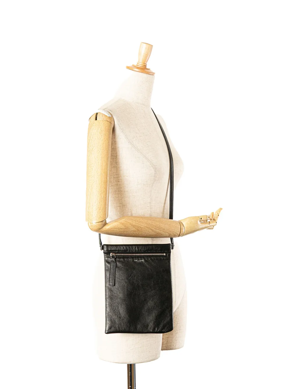 Pre-owned Saint Laurent 2022 Antiqued Lambskin Sid Flat Crossbody Bag