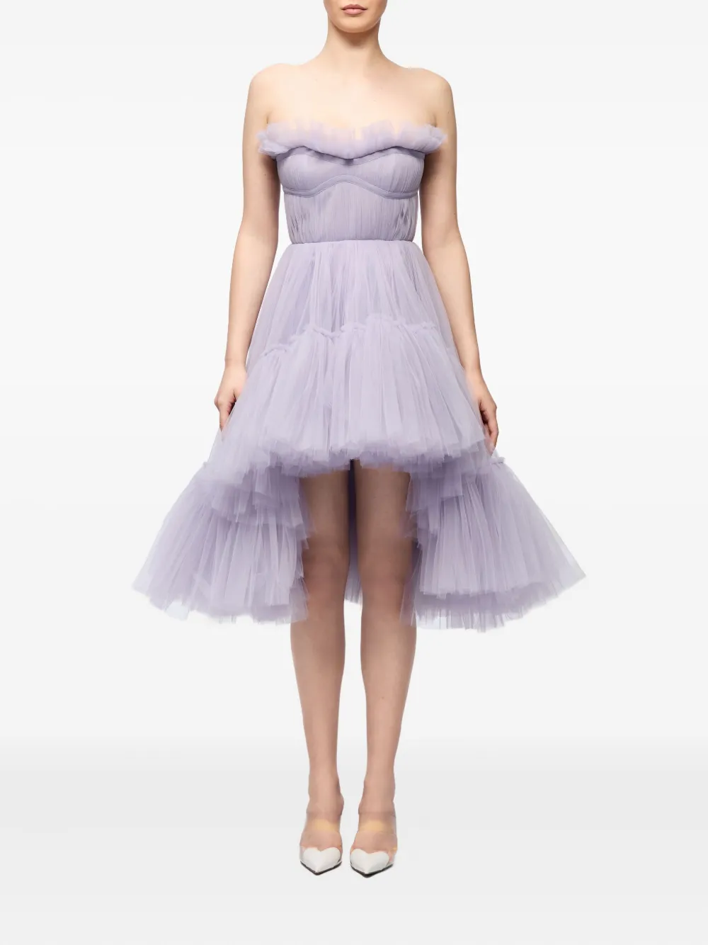 strapless ruffled dress