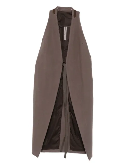 Rick Owens tie-fastening sleeveless cape