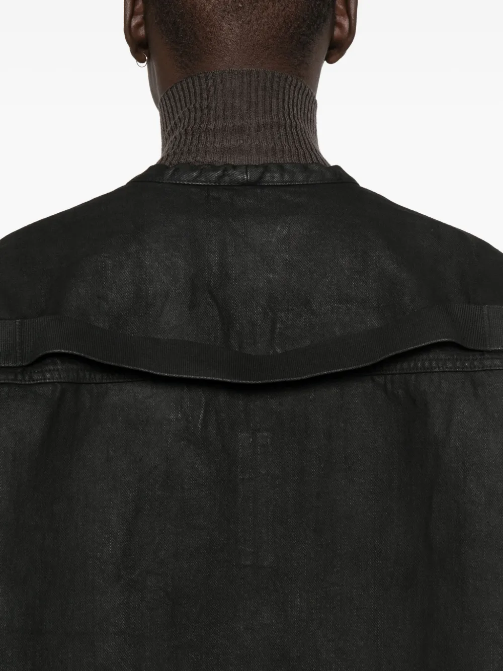 Rick Owens DRKSHDW frayed cotton coat Zwart