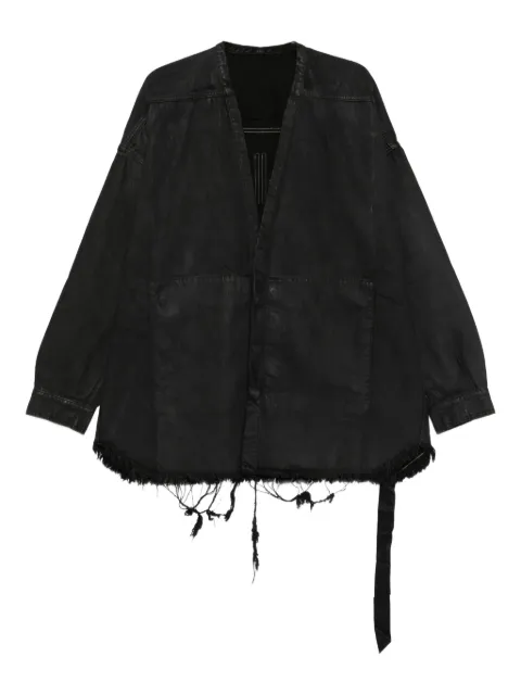 Rick Owens DRKSHDW frayed cotton coat