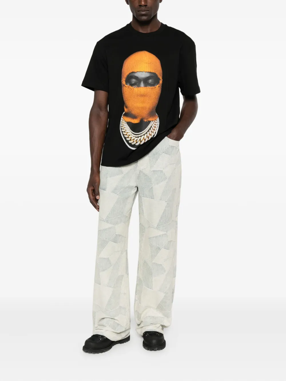 Ih Nom Uh Nit mask-print T-shirt - Zwart