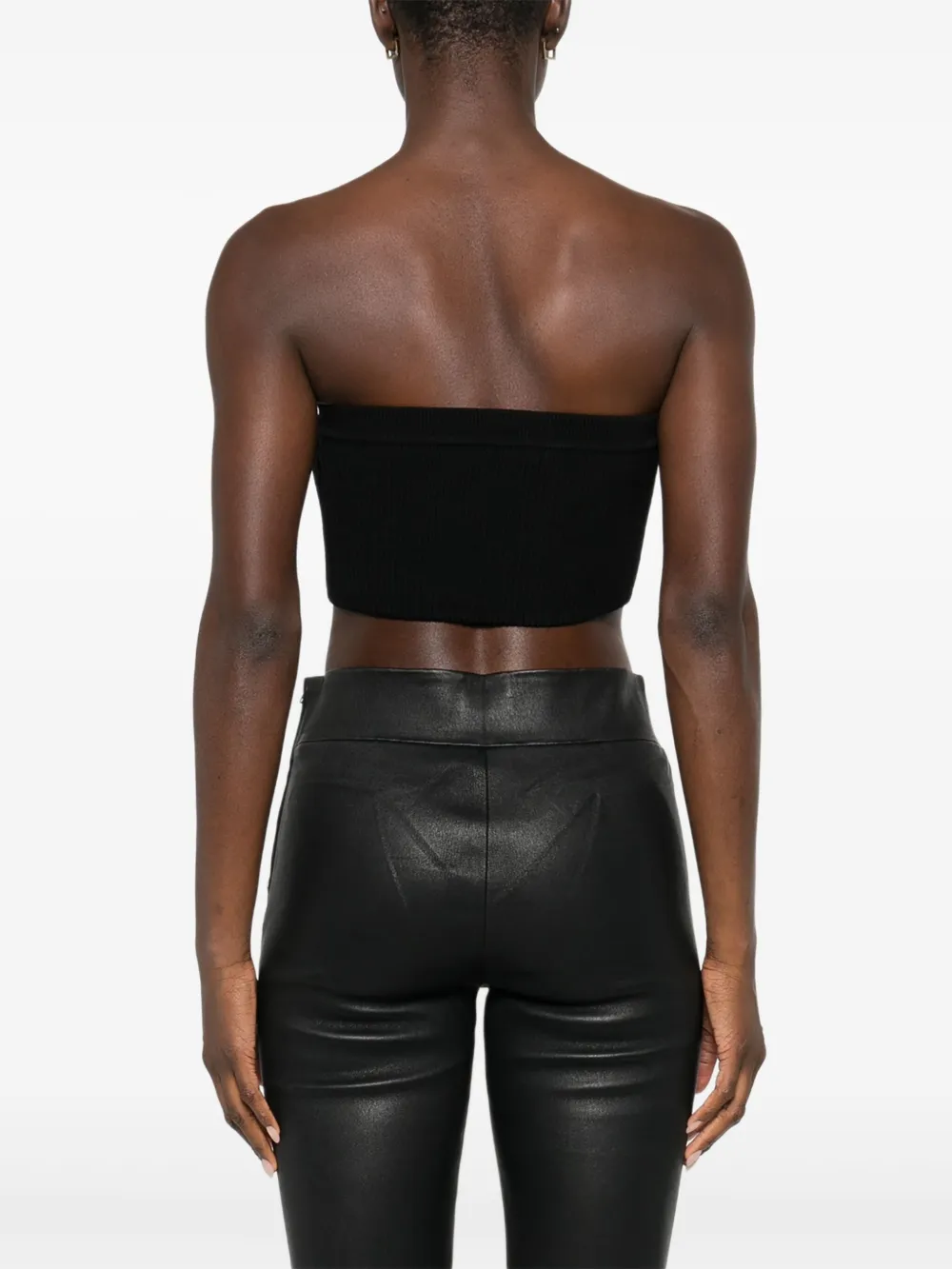 Rick Owens Fijngeribbelde bandeau top Zwart