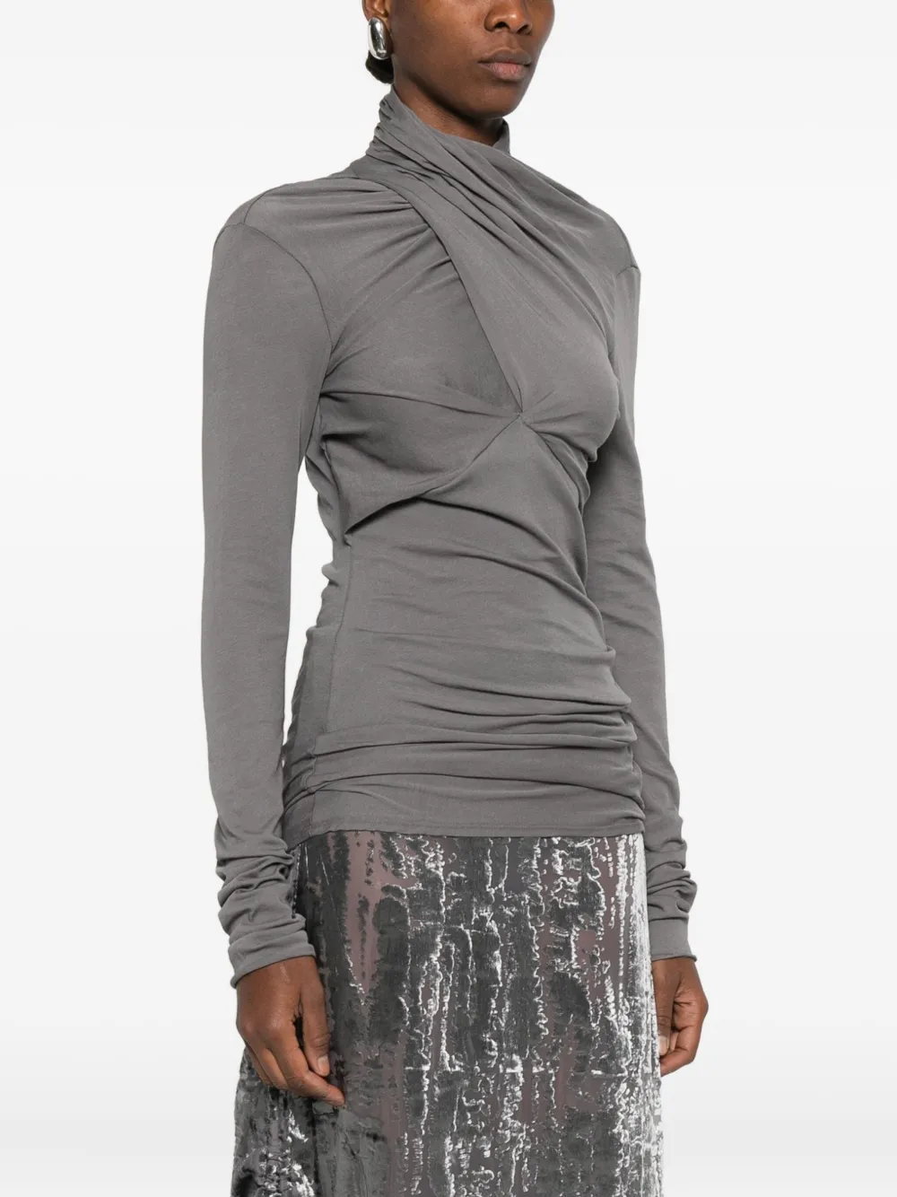 Entire Studios Draped Top In Gray