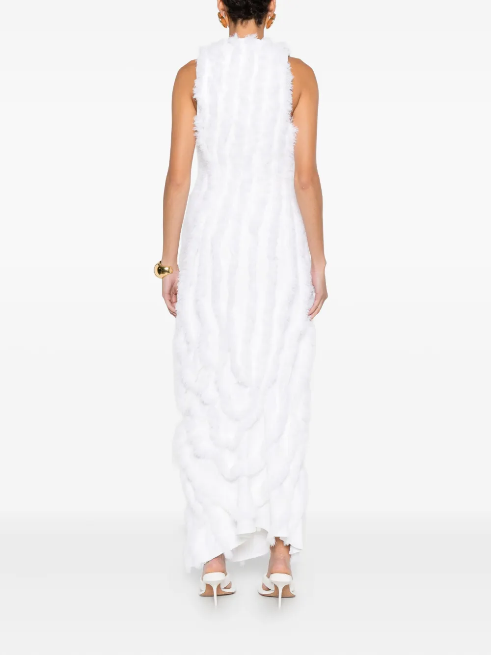 Jacquemus Gedrapeerde maxi-jurk met ruches Wit