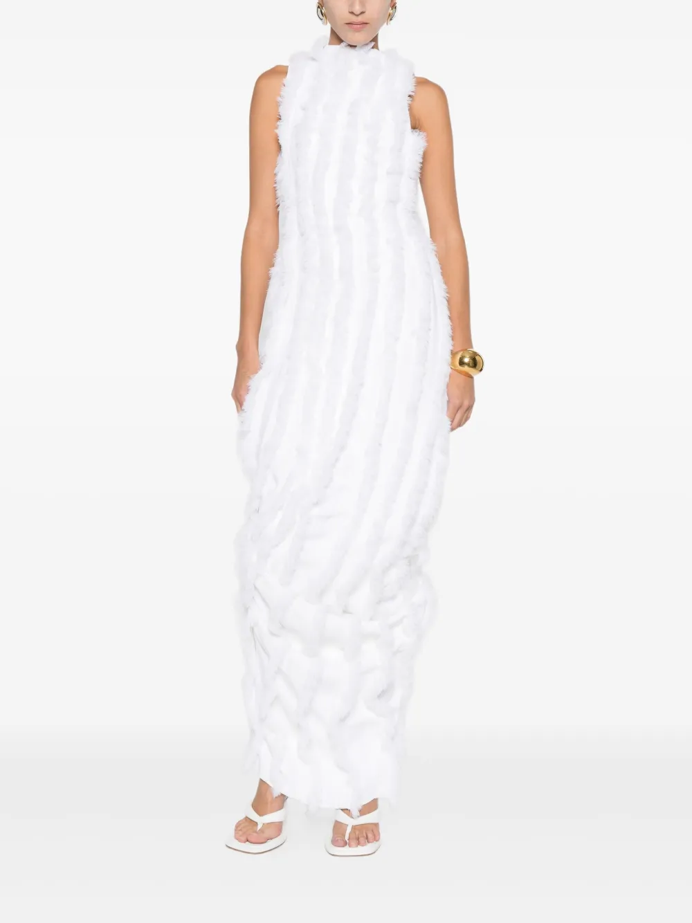 Jacquemus Gedrapeerde maxi-jurk met ruches - Wit