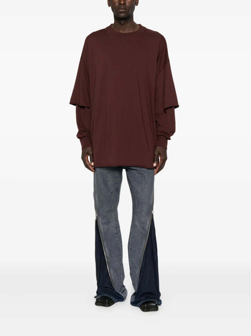 Rick Owens DRKSHDW تيشيرت بطبقات وأكمام طويلة | تيشيرتات | Image 2