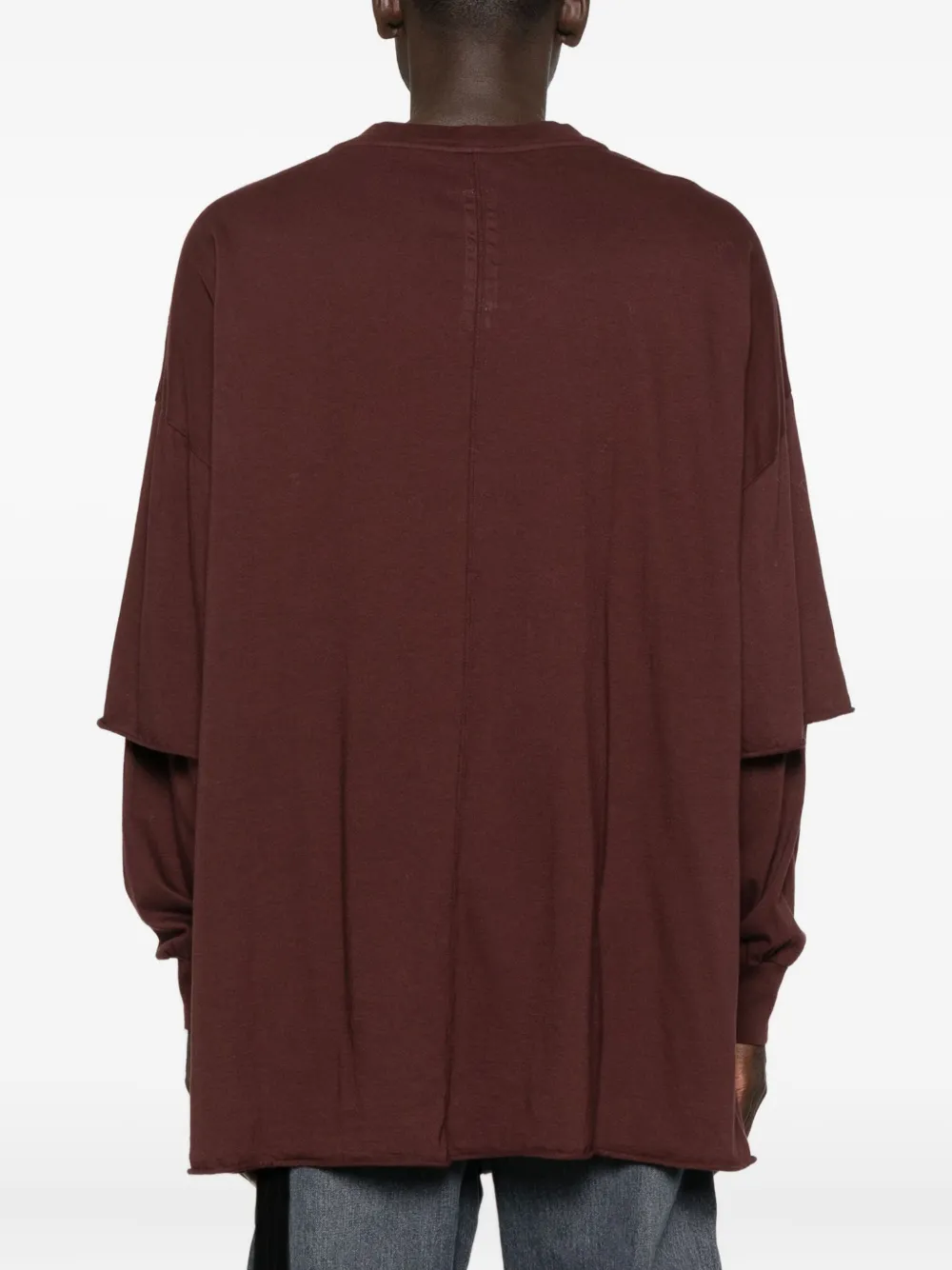 Rick Owens Drkshdw Layered Long-sleeved T-shirt In Red