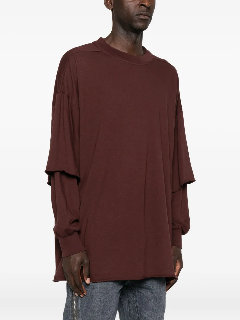 Rick Owens Drkshdw Layered Long-sleeved T-shirt In Red