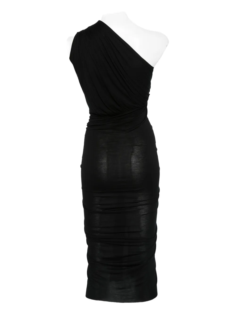 Rick Owens One-shoulder Draped Dress In Black