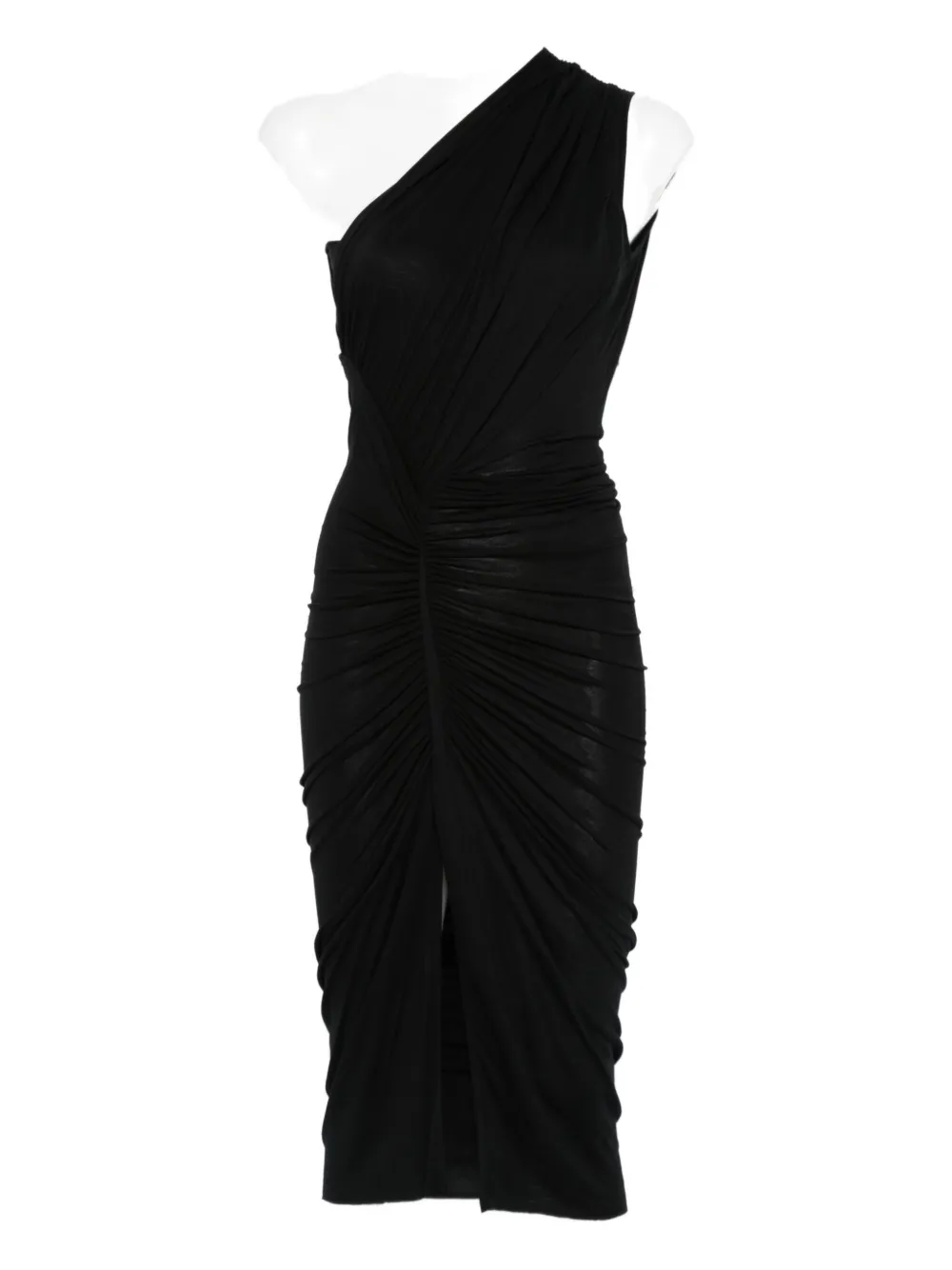 Rick Owens One-shoulder Draped Dress In Black