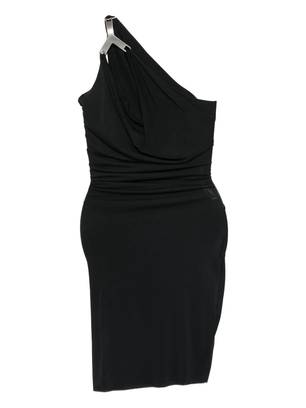 Rick Owens Draped One-shoulder Dress In Black