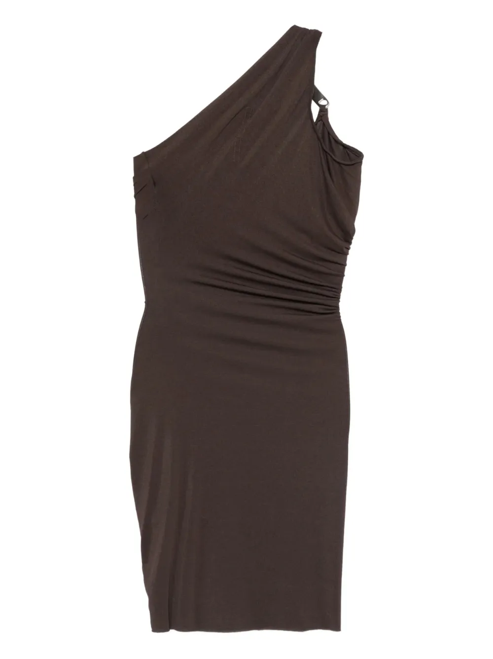  Rick Owens Lilies Draped One-shoulder Dress - Brown 