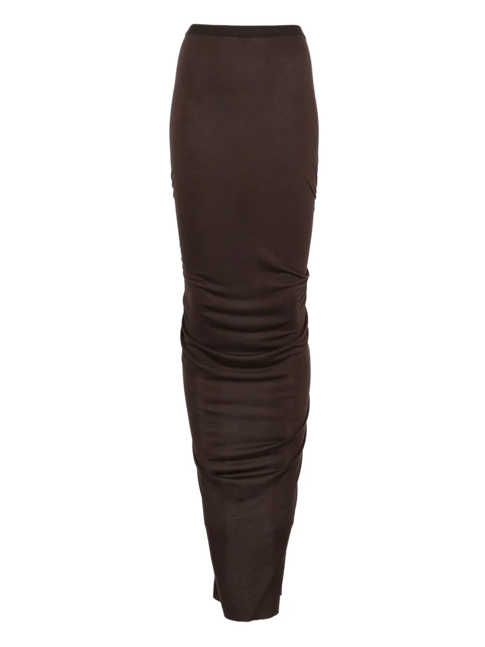 Rick Owens Lilies ruched midi skirt | Brown | Image 1