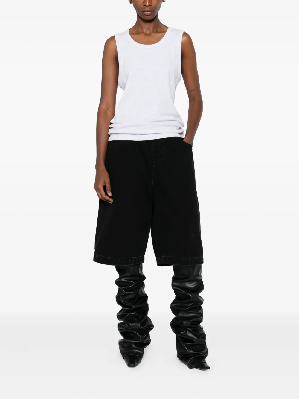 ENTIRE STUDIOS Shorts met elastische tailleband Zwart