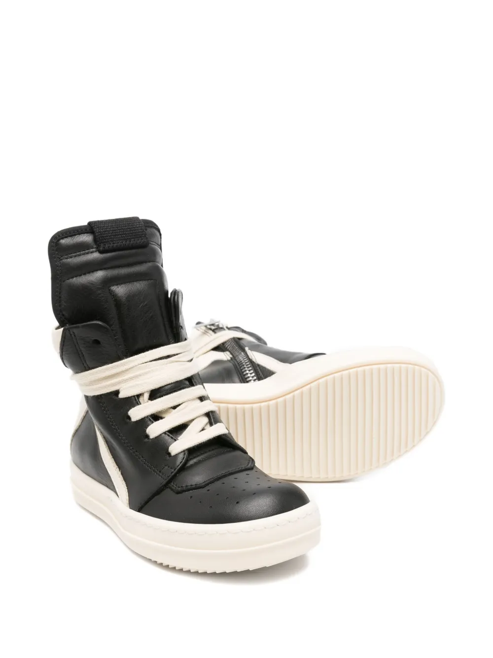Rick Owens Kids lace-up leather sneakers Zwart