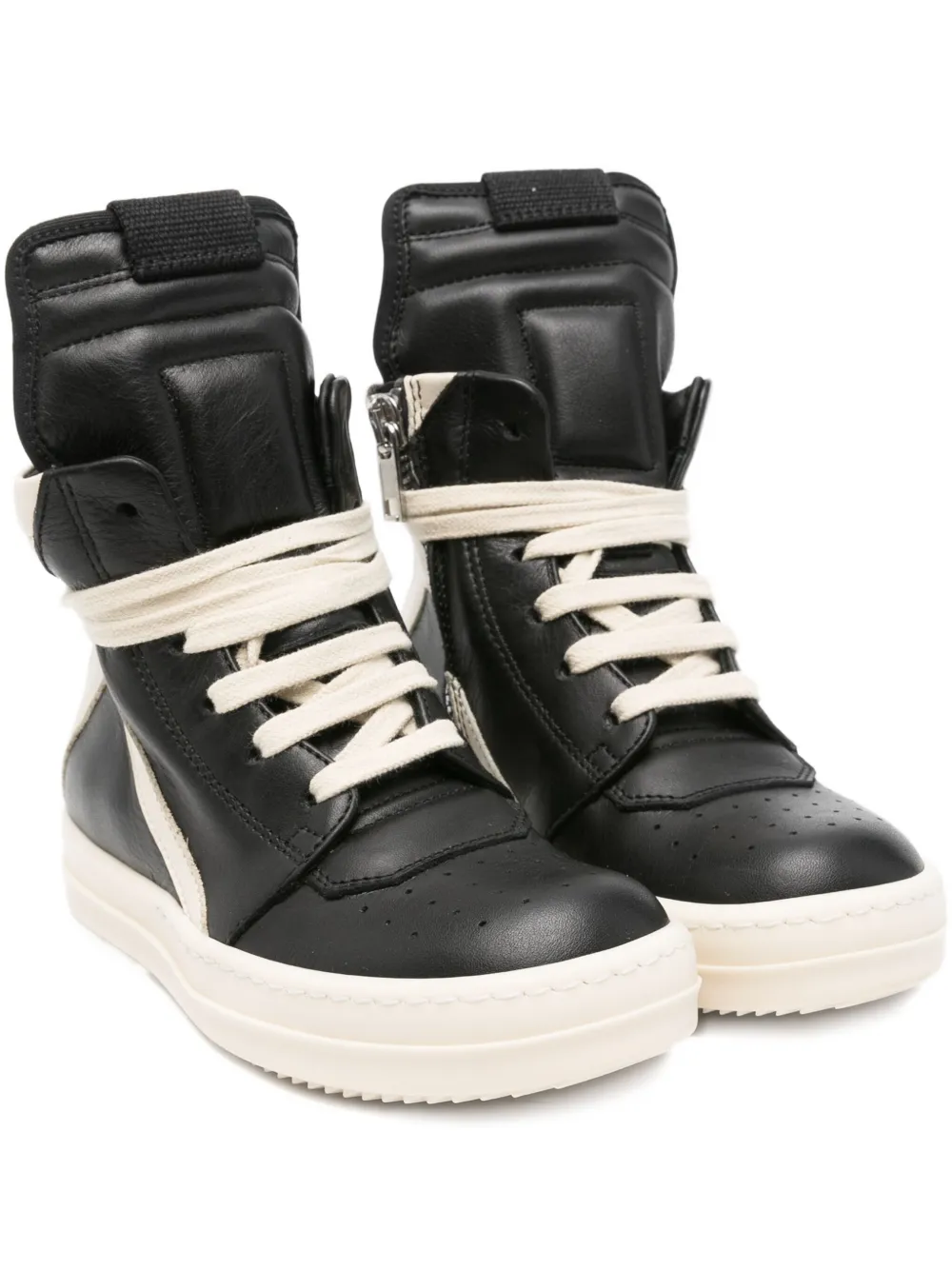Rick Owens Kids lace-up leather sneakers Zwart