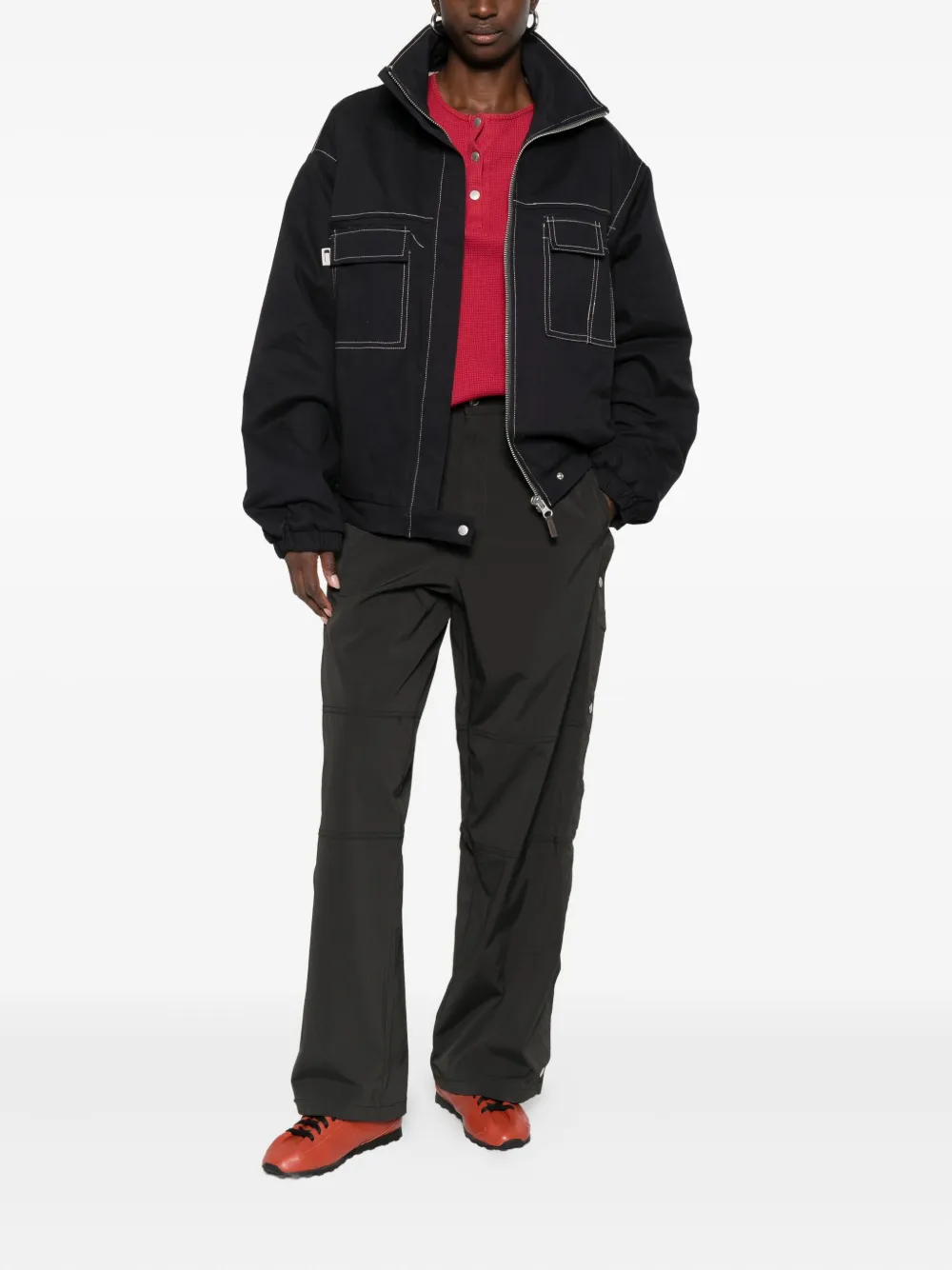 Carrer Bomberjack met hoge hals Blauw