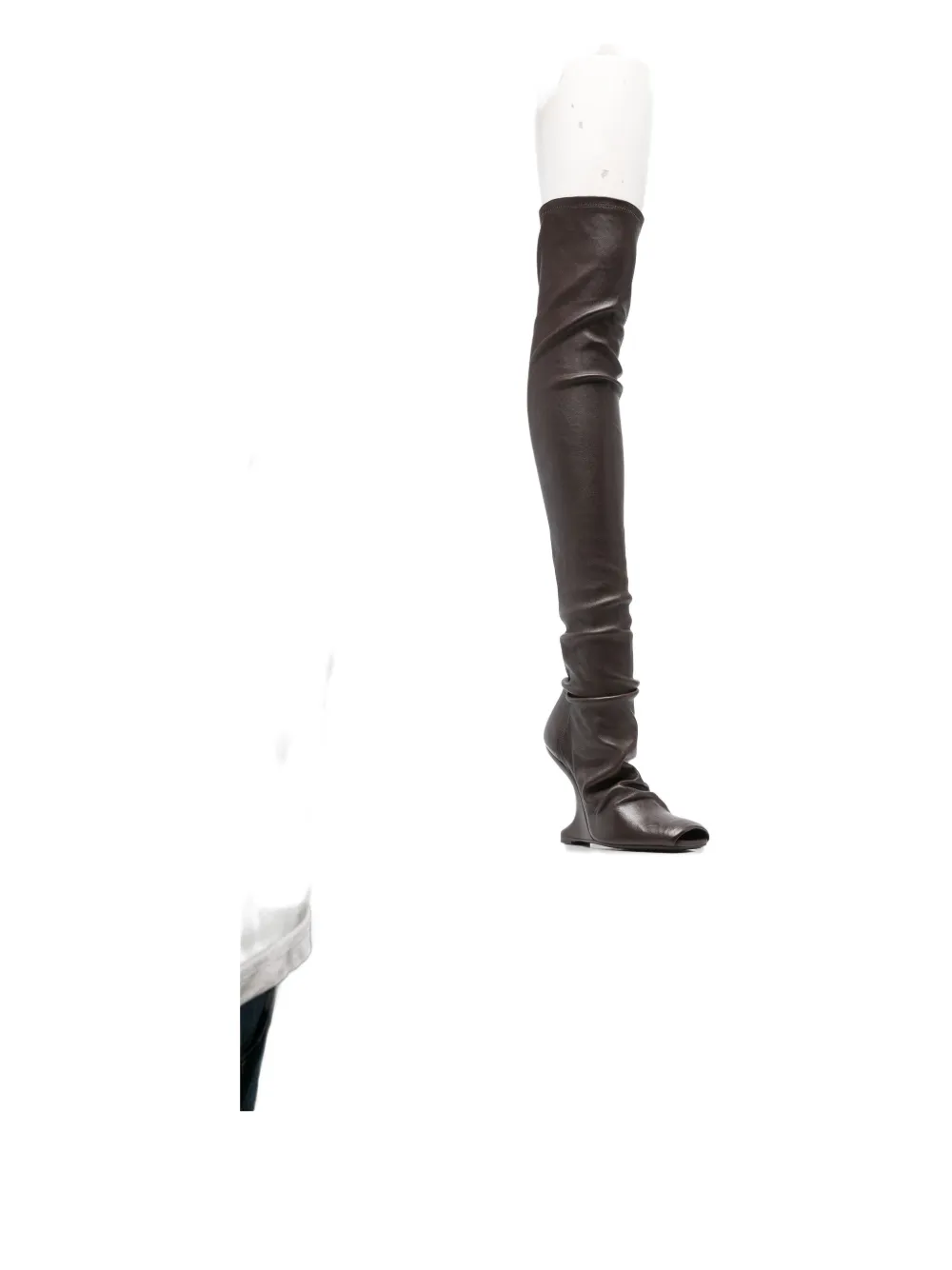 Rick Owens Sculpted-heel Over-the-knee Boots In Brown
