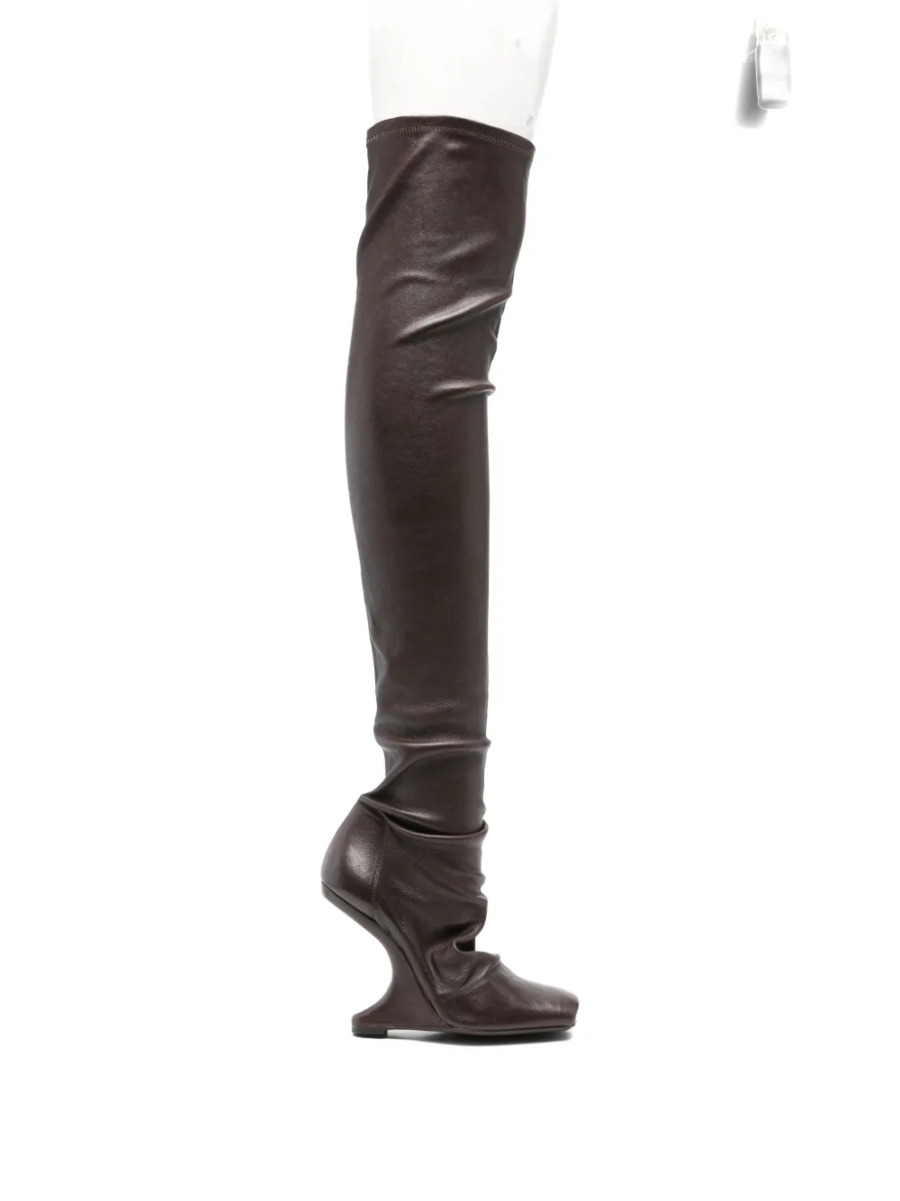 Rick Owens Sculpted-heel Over-the-knee Boots In Brown