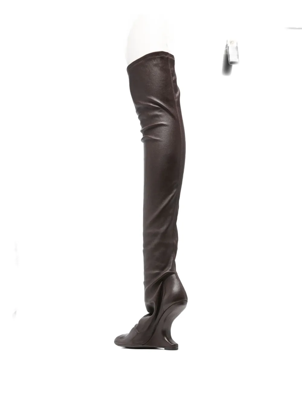 Rick Owens Sculpted-heel Over-the-knee Boots In Brown