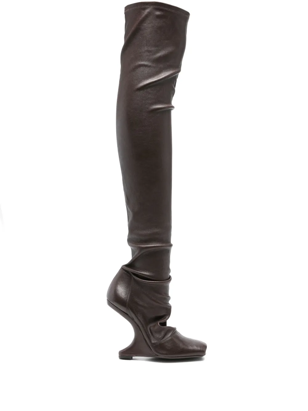 Rick Owens Lilies sculpted-heel over-the-knee boots - ブラウン Rick Owens Lilies sculpted-heel over-the-knee boots - ブラウン