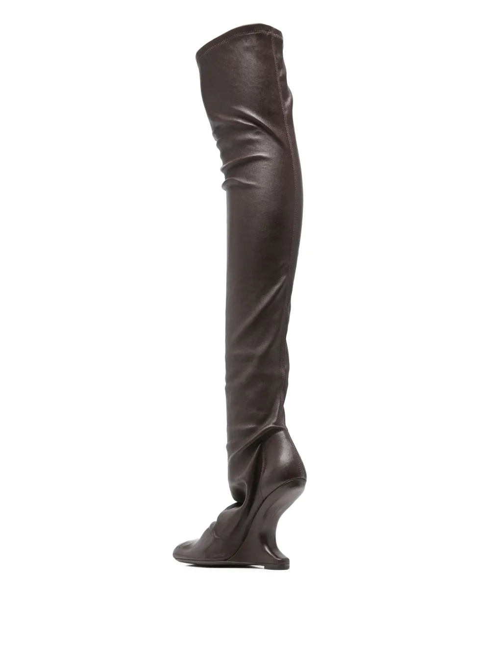 Rick Owens Lilies Overknee laarzen met bewerkte hak Bruin