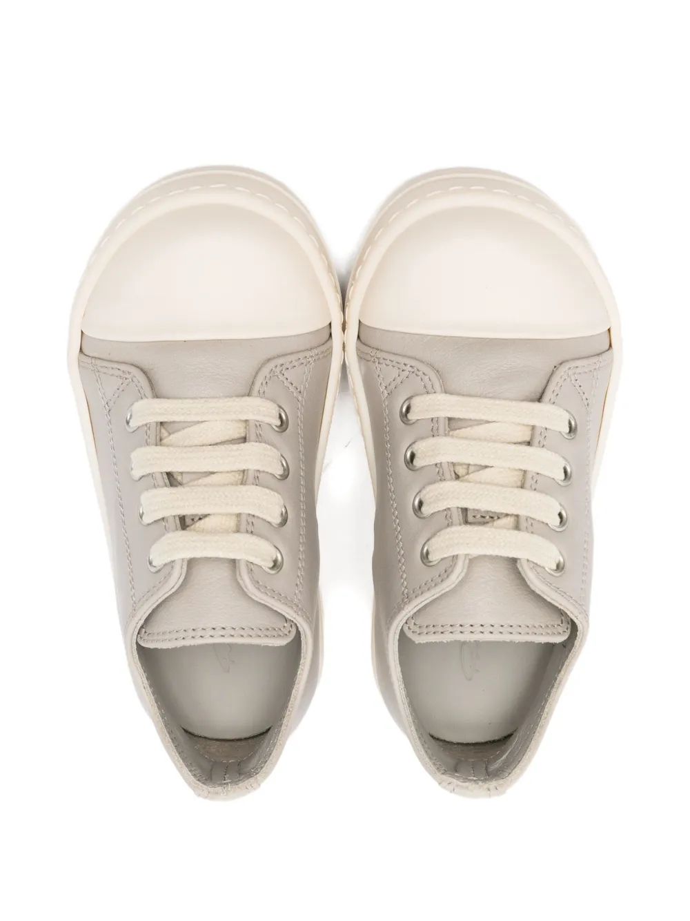 Rick Owens Leather Lace-up Sneakers In Gray