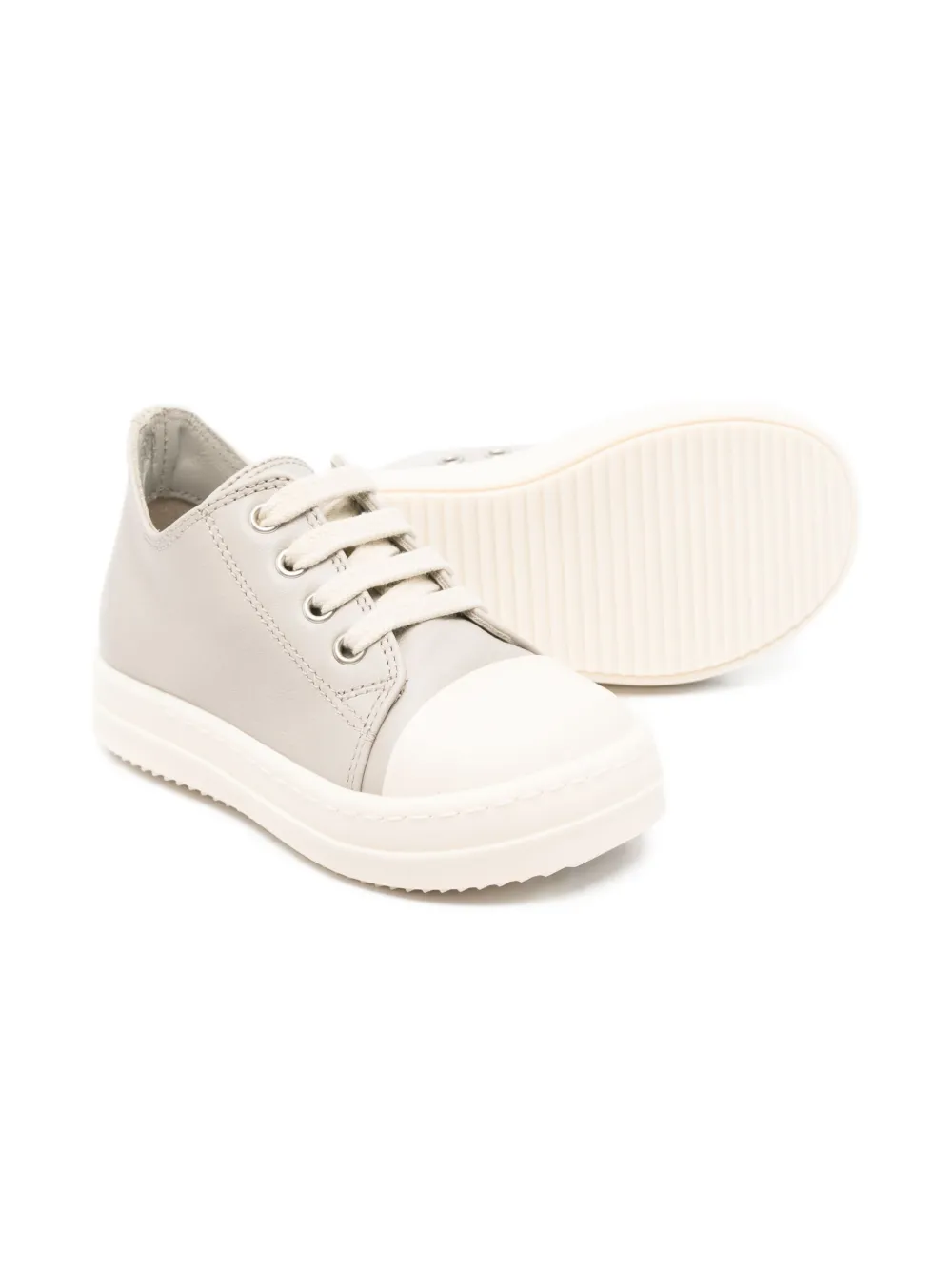 Rick Owens Leather Lace-up Sneakers In Gray