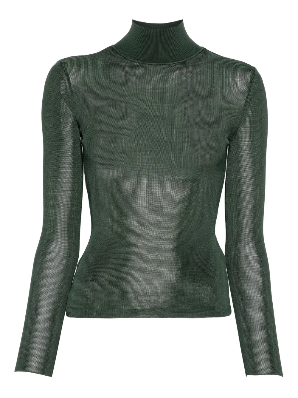Self-Portrait ribbed turtleneck top Groen