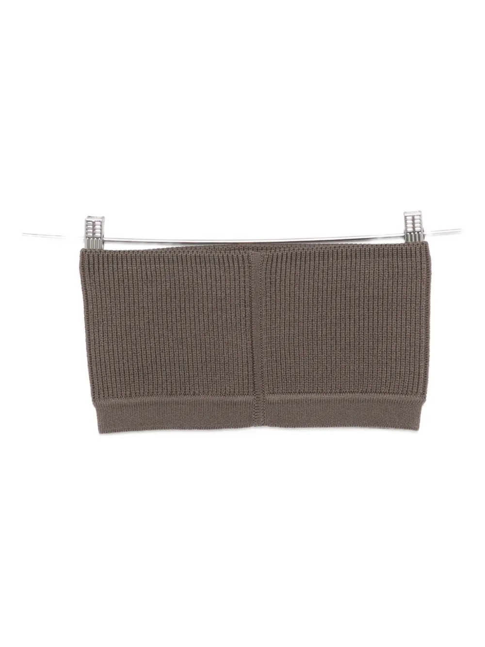 Rick Owens Fine-ribbed Cropped Top In Gray