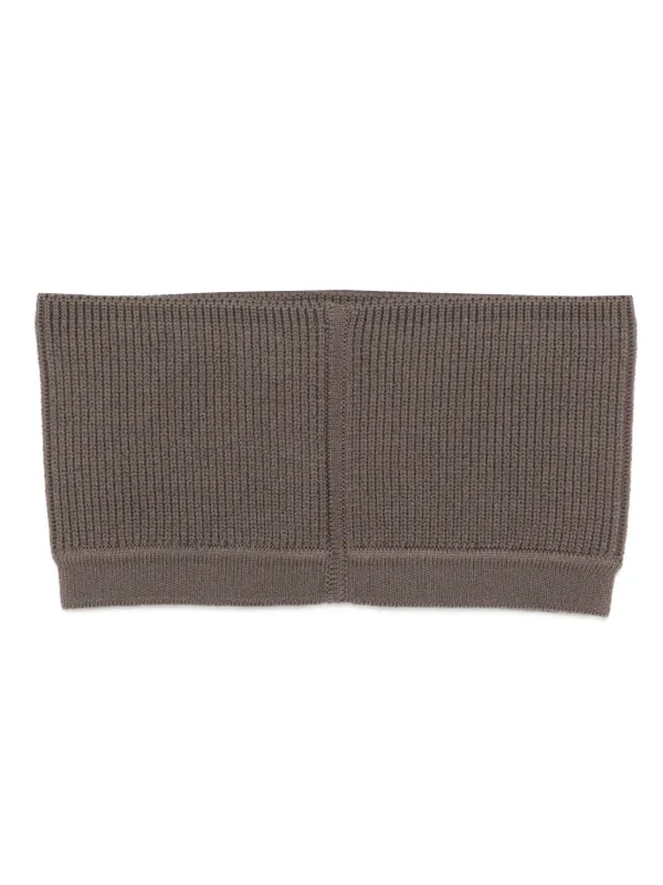 Rick Owens Fine-ribbed Cropped Top in Brown