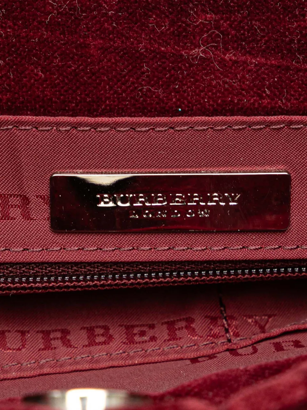 Pre-owned Burberry 2000-2017 Velvet Trimmed House Check Canvas Tote Bag