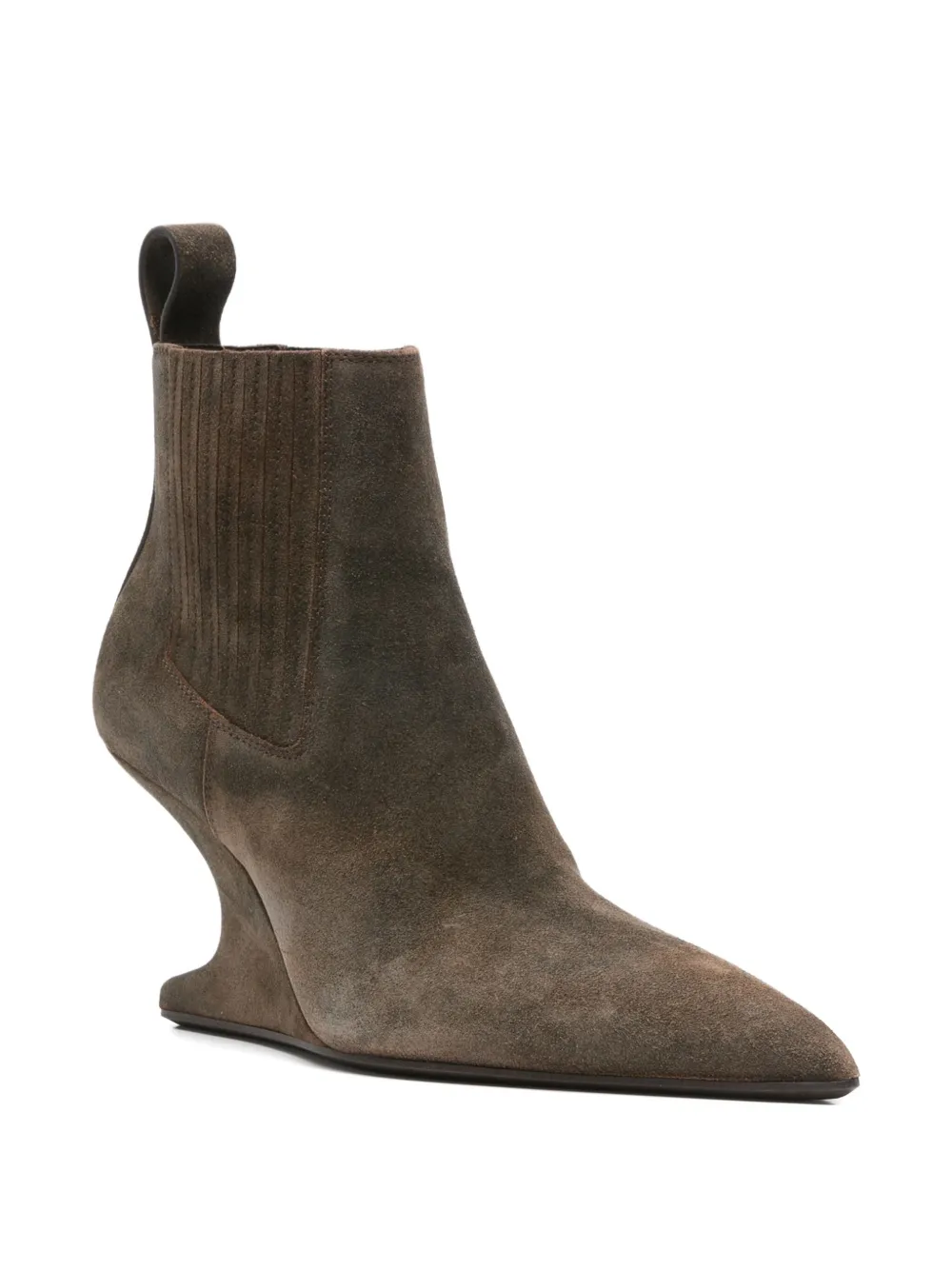 Rick Owens 80mm Sharp Ankle Boots In Green