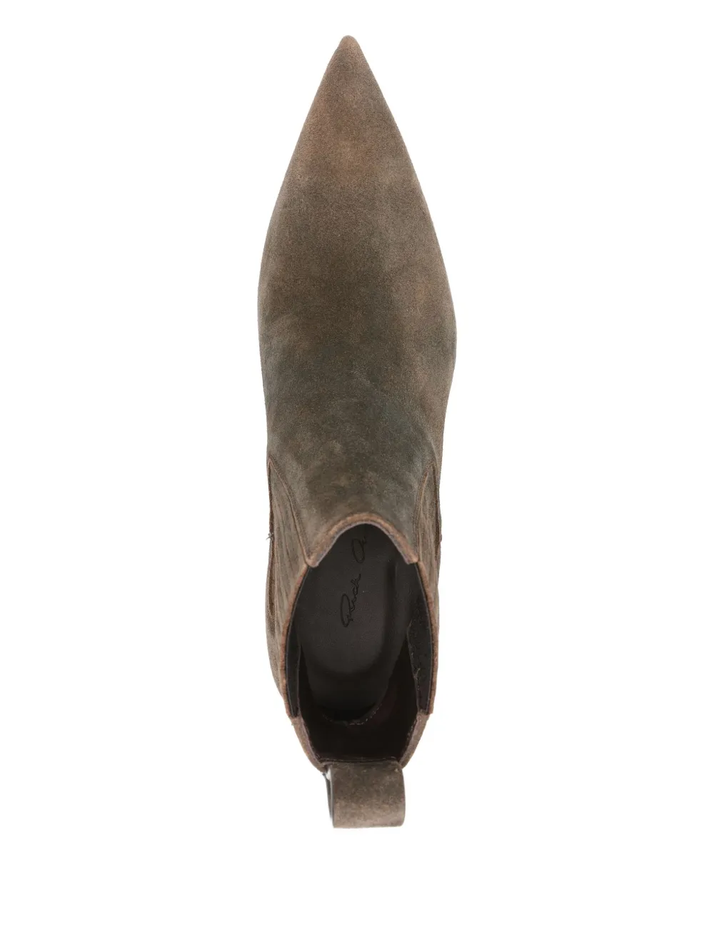 Rick Owens 80mm Sharp Ankle Boots In Green