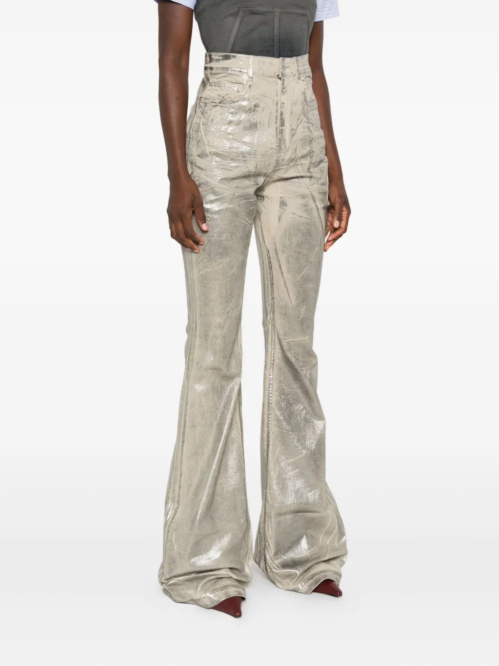 Rick Owens DRKSHDW Bolan metallic jeans Groen