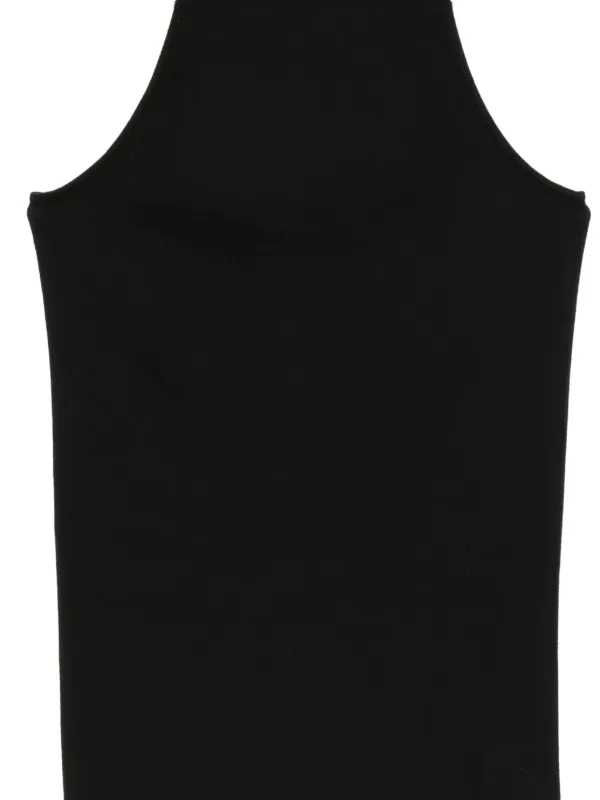 Rick Owens DRKSHDW ribbed-knit Asymmetric Top | Black | FARFETCH RO