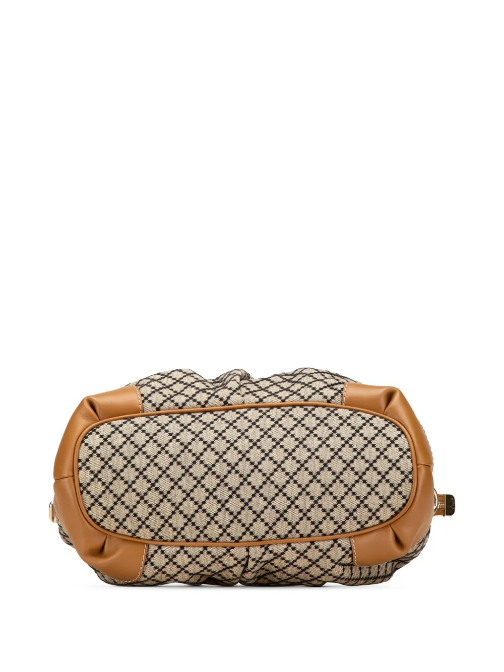 Pre-owned Gucci 2000-2015 Diamante Canvas Sukey Satchel In Brown