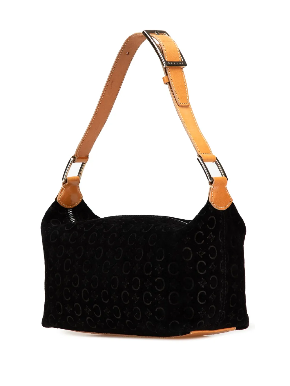 Pre-owned Celine 2001 C Macadam Suede Shoulder Bag