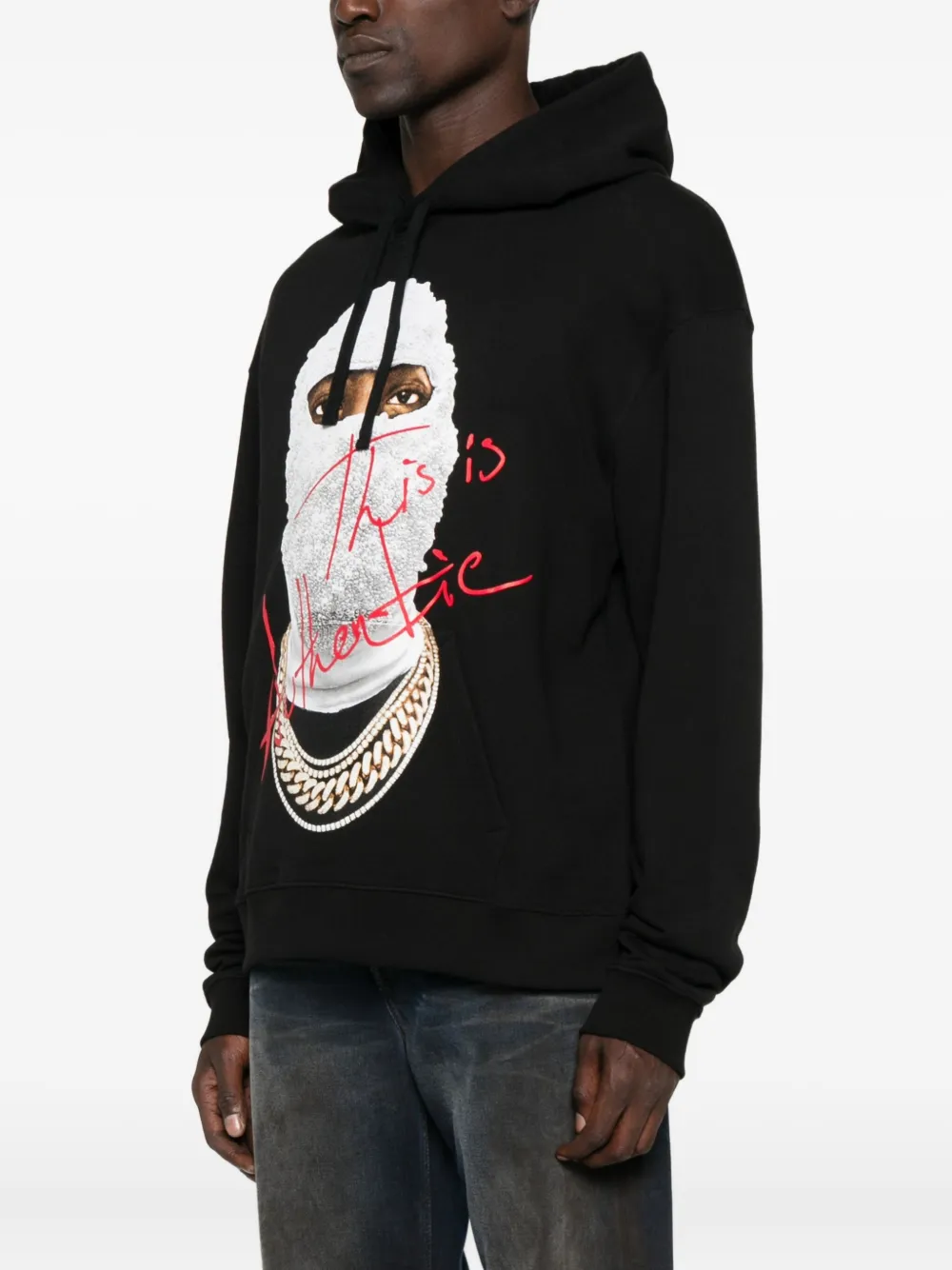 Ih Nom Uh Nit Graphic-print Cotton Hoodie In Black